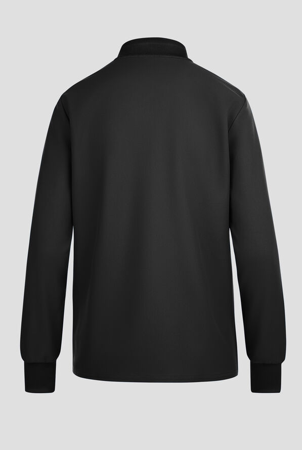 Cherokee Workwear Originals Ultra Women's 2-Pocket Crew Neck Zip Front Scrub Jacket - Black - 2