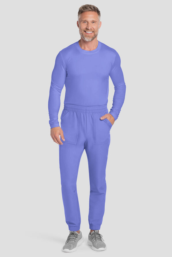 Pantal&oacute;n m&eacute;dico Cherokee Workwear Originals Ultra estilo cargo jogger con frente plano y 5 bolsillos para hombre - Ceil Blue - 3