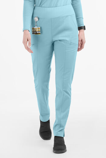 Butter-Soft STRETCH Women's 6-Pocket High Waisted Slim Leg Yoga Scrub Pants