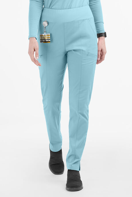 Butter-Soft STRETCH Women's 6-Pocket High Waisted Slim Leg Yoga Scrub Pants