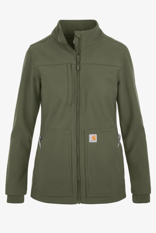 Chaqueta médica Carhartt Force Rugged Flex de felpa con 3 bolsillos para mujer - Olive - 1