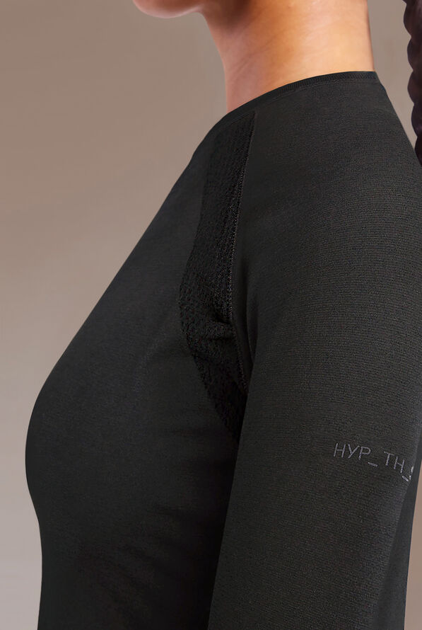 Hypothesis Inner K Contour Women's Long Sleeve Crew Neck Knit Underscrub - Jet Black - 5