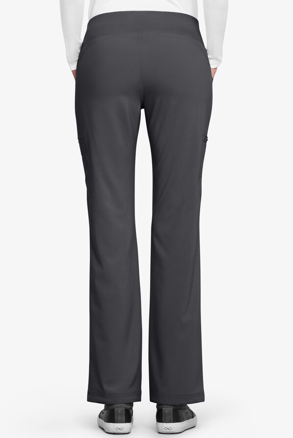 Cherokee iflex Women's 6-Pocket STRETCH Knit Waistband Cargo Scrub Pants - Tall - Pewter - 4