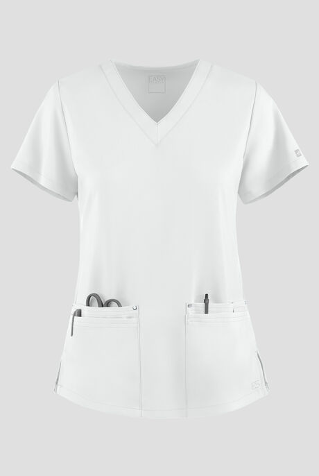 Easy STRETCH Lina Mitered Women's 4-Pocket V-Neck Scrub Top