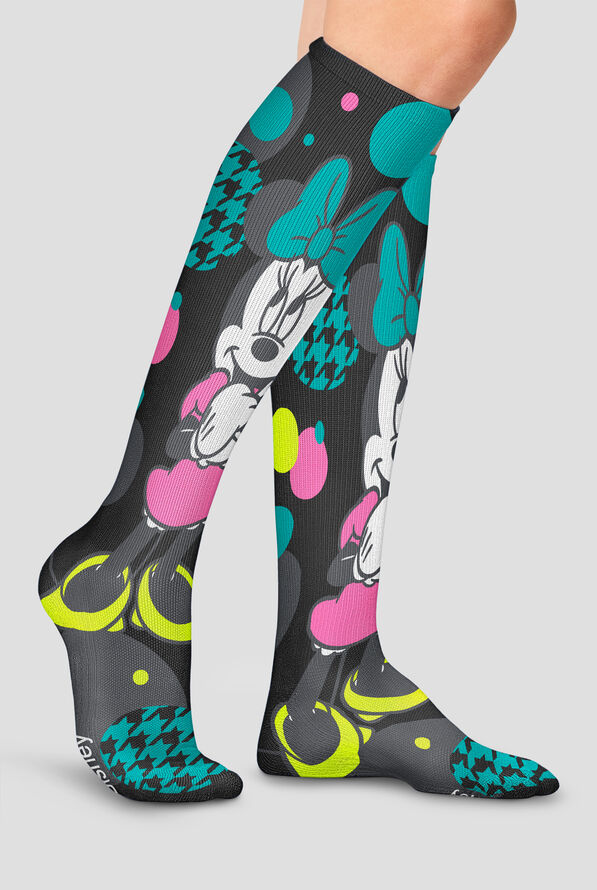 Calcetines de compresión Tooniforms Minnie Houndstooth para mujer - 10-15 mmHG - null - 2