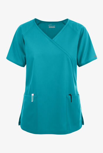 Butter-Soft Originals Women's 3-Pocket Mock Wrap Scrub Top