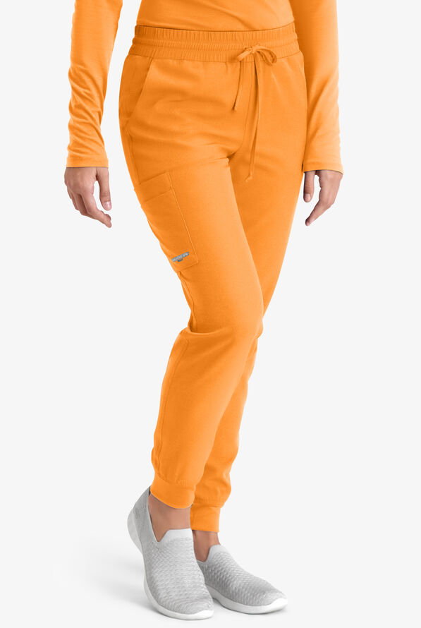 Skechers by Barco Theory Women's 4-Pocket STRETCH Cargo Jogger Scrub Pants - Bright Marigold - 1