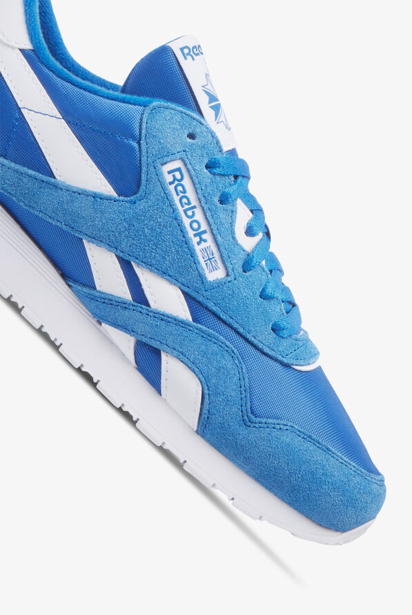 Reebok Mens Classic Nylon Blue Athletic Lace Up Shoes - Blue - 3