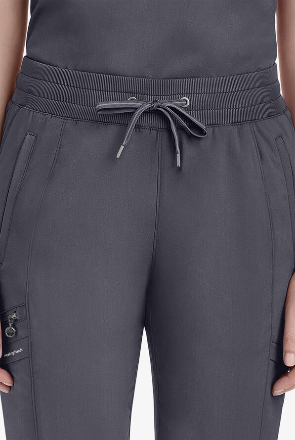 Healing Hands Purple Label Toby Women's 7-Pocket STRETCH Jogger Drawstring Scrub Pant - Pewter - 3