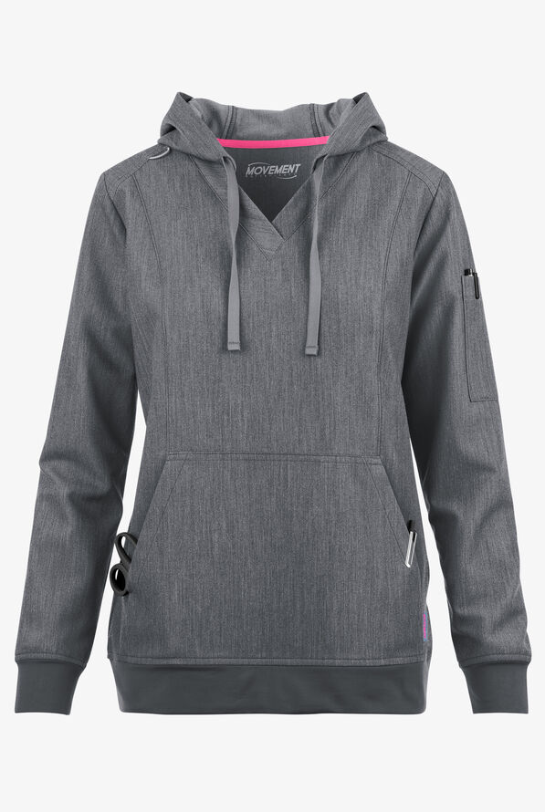 Sudadera m&eacute;dica MOVEMENT by Butter-Soft Sirius STRETCH con capucha y 4 bolsillos para mujer - Charcoal Heather - 1