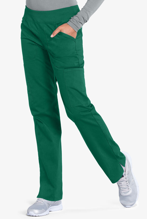 Cherokee Workwear Professionals Women's 6-Pocket STRETCH Pull-On Scrub Pants - Tall - Hunter - 1