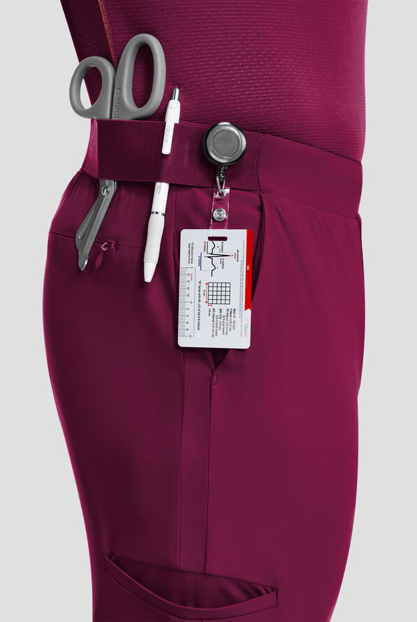 Pantalón médico Infinity PURSUIT STRETCH estilo jogger con cordón y 5 bolsillos para hombre - Wine - 2