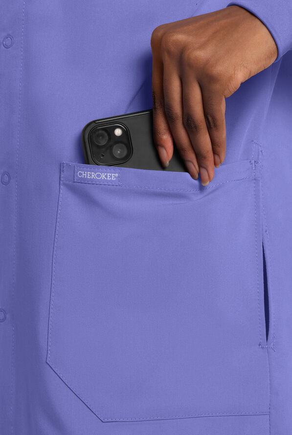 Cherokee Project Lab 40" Snap Front Lab Coat - Ceil Blue - 2