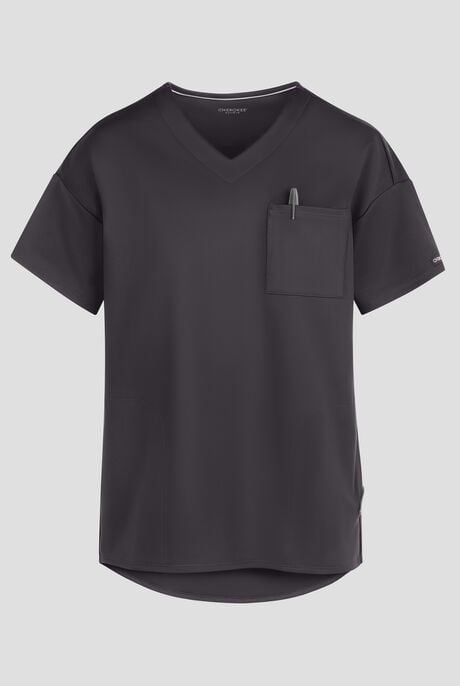 Cherokee Achieve Women's 3-Pocket  STRETCH Tunic V-Neck Knit Scrub Top