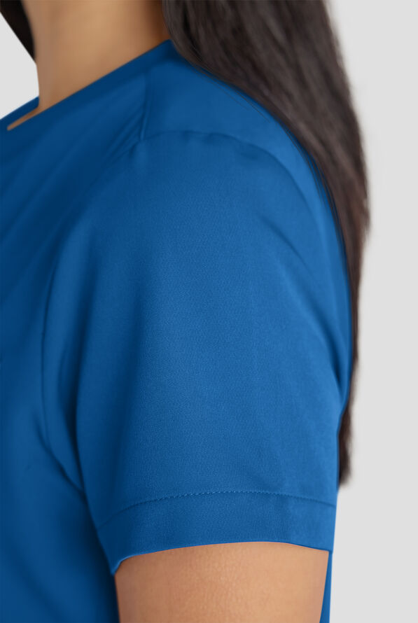 ReSurge Citrine Women's 1-Pocket Crew Neck Tuck In / Wear Out Scrub Top - Royal - 4