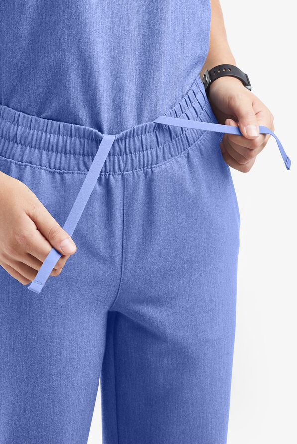 Pantalón médico MOVEMENT by Butter-Soft Mira con piernas anchas y 6 bolsillos para mujer - Electric Blue Heather - 3