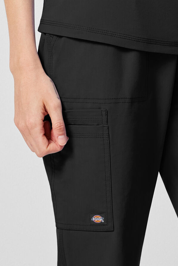 Dickies Forge Women's 6-Pocket Straight Leg Cargo Scrub Pants - Black - 3