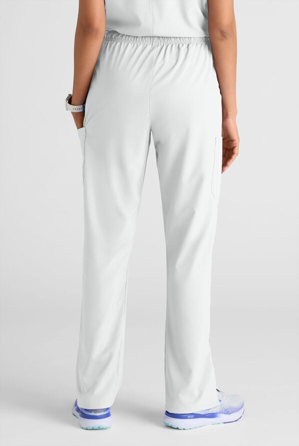 Easy STRETCH Eden Women's 4-Pocket Drawstring Scrub Pants - Petite - White - 2