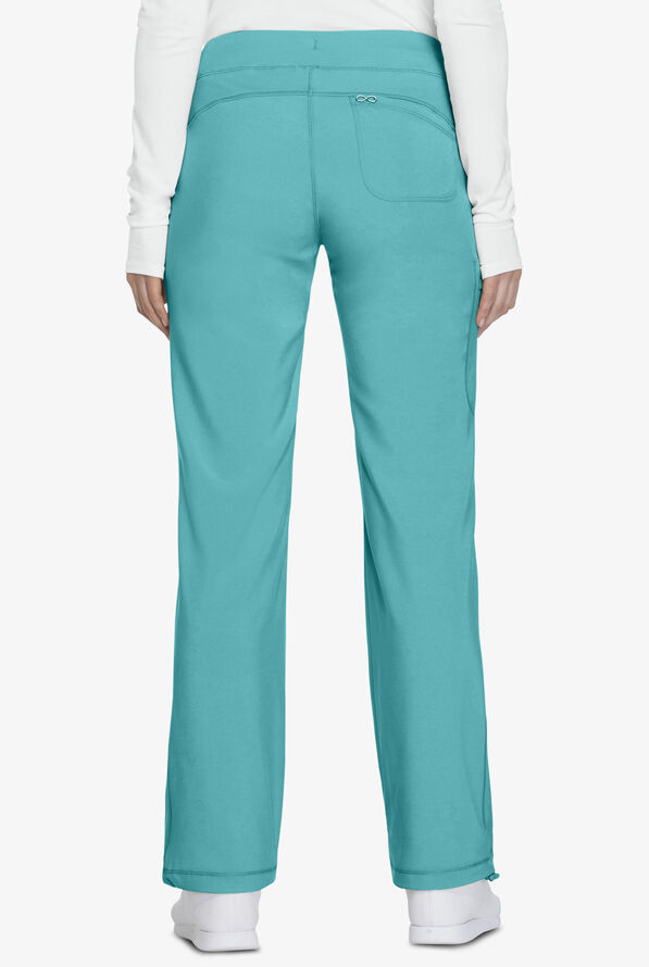 Infinity Women's 4-Pocket STRETCH Drawstring Scrub Pants - Petite - Turquoise - 2