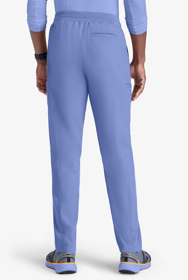 Grey's Anatomy by Barco Spandex STRETCH Hudson Men's 6-Pocket Slim Straight Cargo Scrub Pants - Ceil Blue - 2