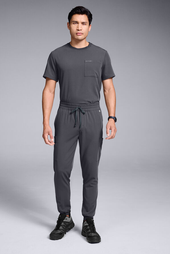 Pantalón médico Hypothesis S-R Shift Ready estilo jogger con 8 bolsillos para hombre - Pewter - 3
