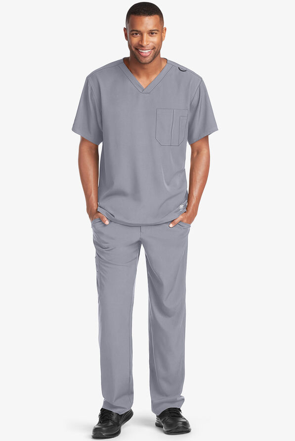 Skechers by Barco Structure Men's 1-Pocket STRETCH V-Neck Scrub Top - Moonstruck - 2