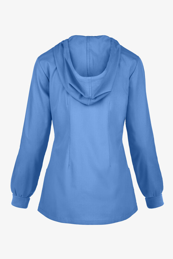 Sudadera m&eacute;dica Strictly Scrubs con capucha y 5 bolsillos para mujer - Ceil Blue - 2
