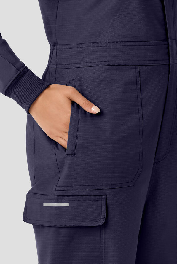 Carhartt FLD & RSCU Women's 11-Pocket Collar Zip Front Ripstop Scrub Coverall - Dark Navy - 2