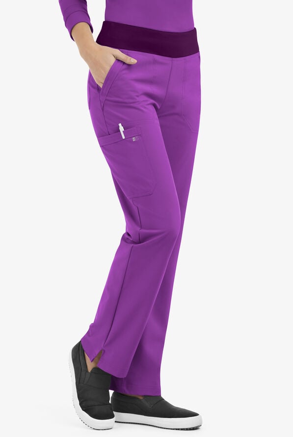 Pantal&oacute;n m&eacute;dico Easy STRETCH Sienna estilo yoga deportivo con 5 bolsillos para mujer - Fresh Purple/Eggplant - 1