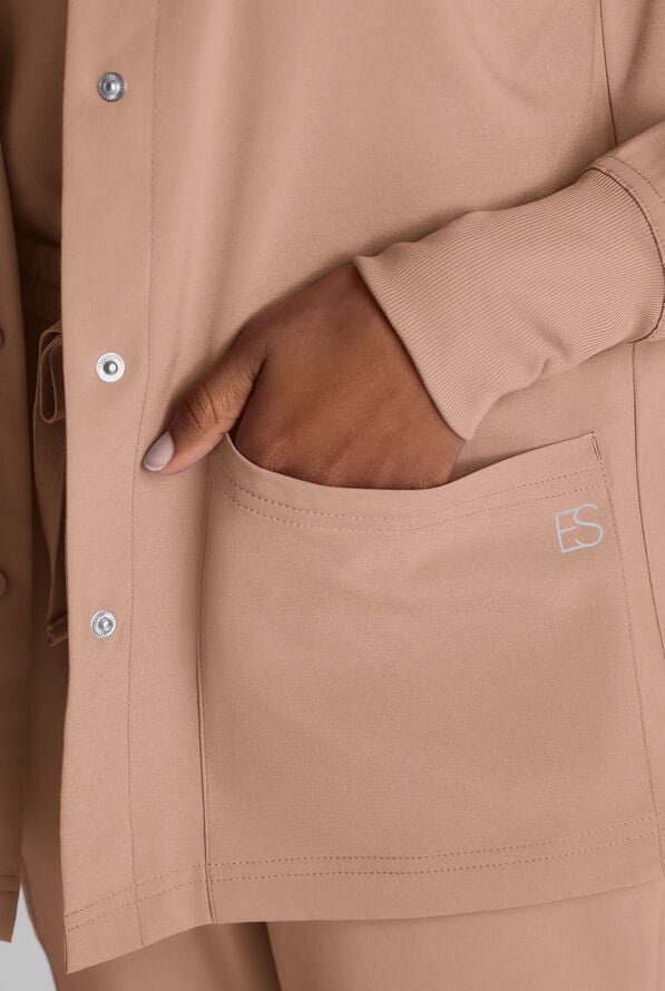 Chaqueta m&eacute;dica Easy STRETCH con botones a presi&oacute;n y 3 bolsillos para mujer - Warm Terrazzo - 4