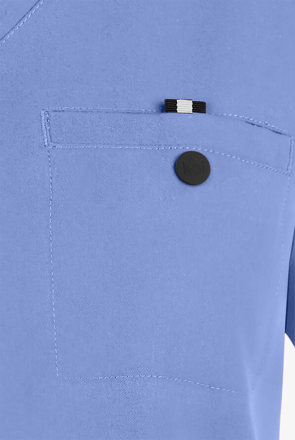 koi Next Gen Ready to Work Women's 1-Pocket STRETCH V-Neck Scrub Top - True Ceil - 3