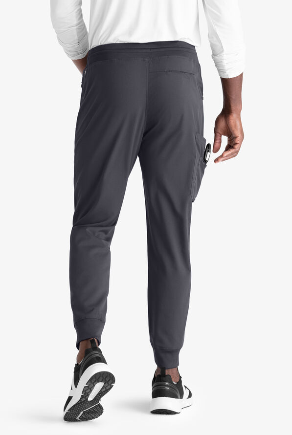 Grey's Anatomy by Barco Spandex STRETCH Murphy Men's 5-Pocket Cargo Jogger Scrub Pants - Steel Gray - 3