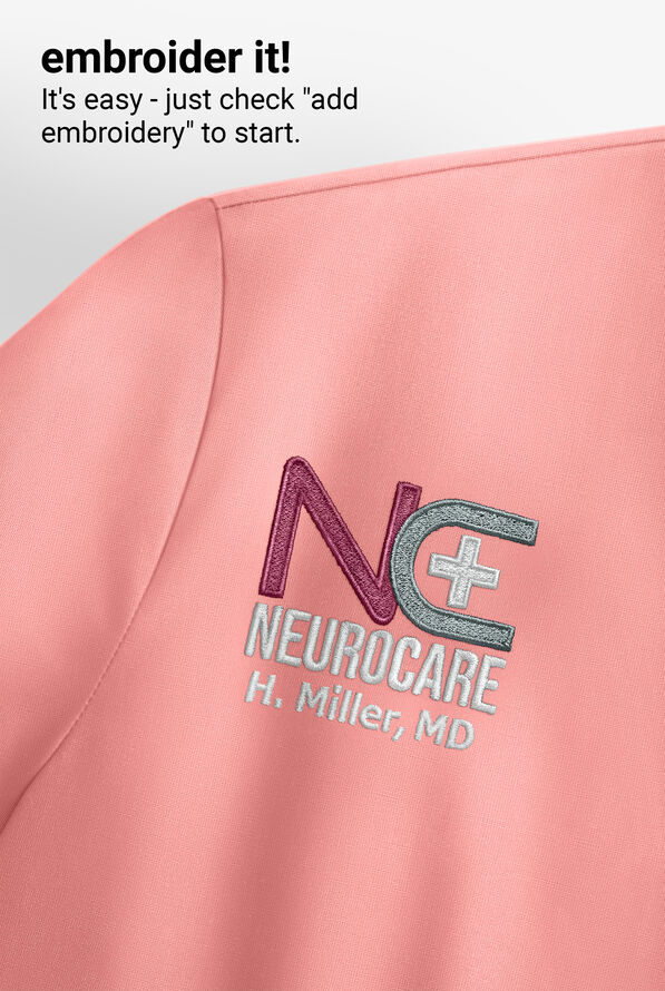 Blusa médica Easy STRETCH Jen con cremallera en el cuello y 4 bolsillos para mujer - Autumn Coral - 9