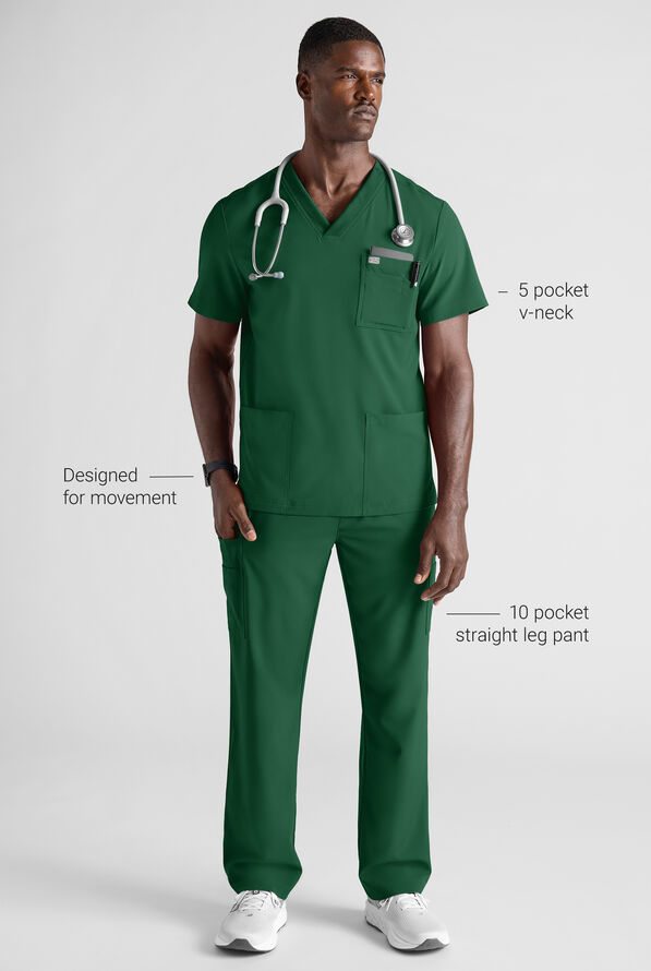 Easy STRETCH Men's Scrub Set - Hunter - 2