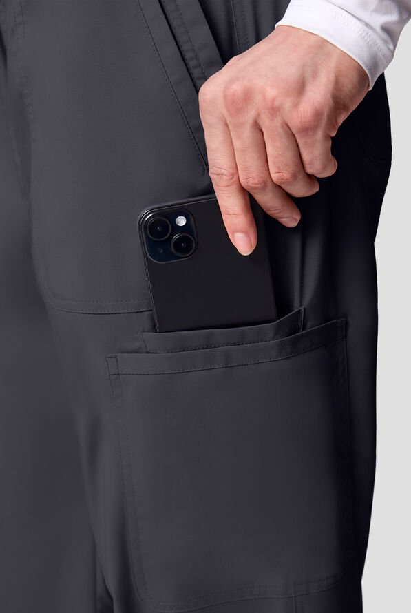 Cherokee Workwear Revolution Men's 12-Pocket STRETCH Drawstring Straight Pants - Pewter - 5