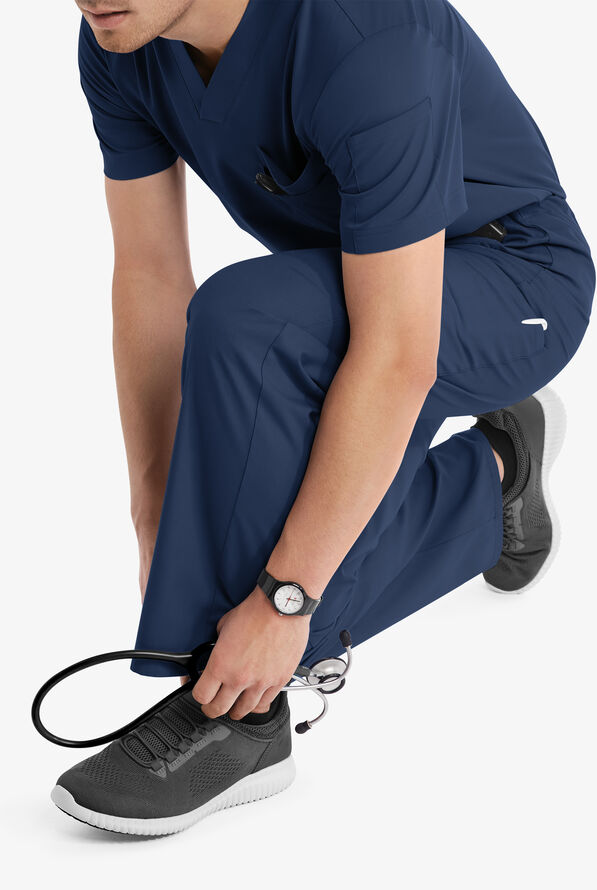 Butter-Soft Core Scrubs Unisex 4-Pocket Cargo Drawstring Scrub Pants- New and Improved - Short - Navy - 4