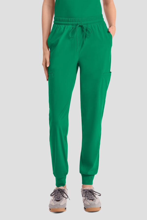 Infinity PURSUIT Women's 5-Pocket STRETCH Drawstring Jogger Scrub Pant - Retro Green - 1