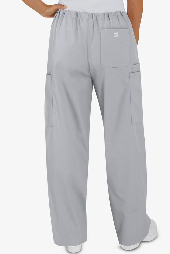 Butter-Soft Core Unisex 4-Pocket Drawstring Scrub Pants - Tall - Silver - 2