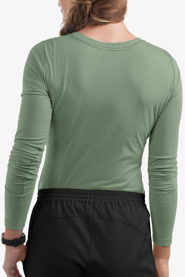 Camiseta m&eacute;dica Healing Hands Purple Label Melissa con mangas largas para mujer - Acadia Green - 3