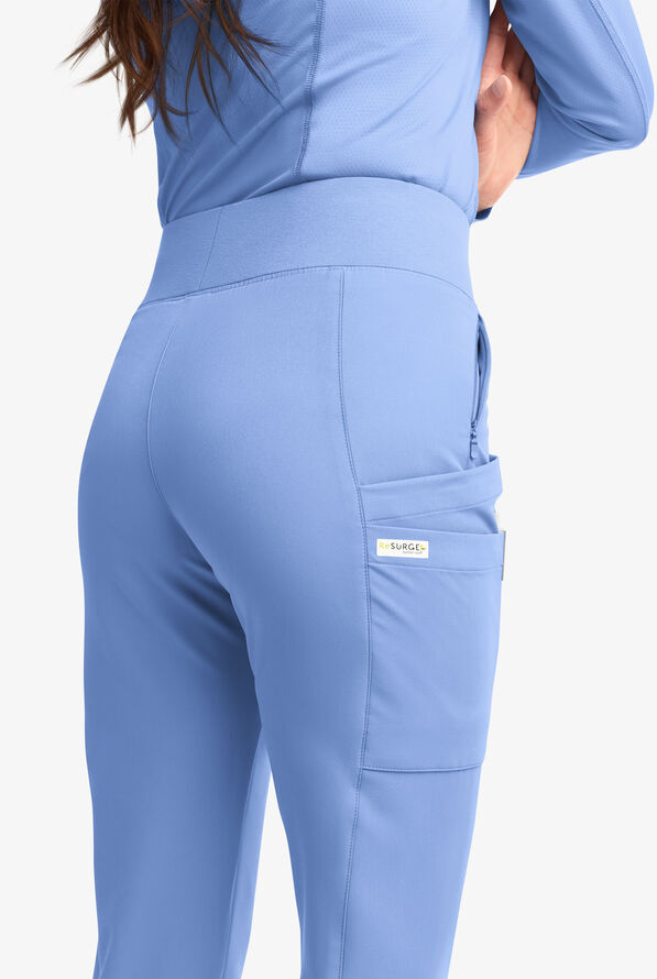 Pantal&oacute;n m&eacute;dico ReSurge by Butter-Soft Petite estilo yoga con 6 bolsillos para mujer **Ligeramente IRREGULAR** - Ceil Blue - 4