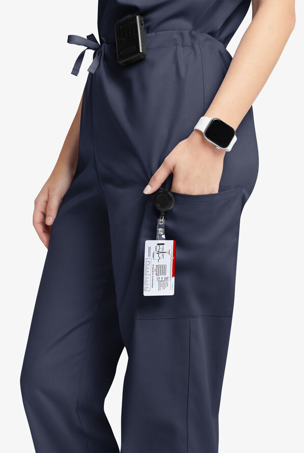 Butter-Soft Originals Unisex 4-Pocket Drawstring Relaxed Straight Leg Scrub Pants - Navy - 2