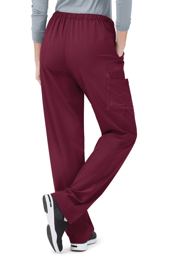 Tafford Active STRETCH Morgan Unisex 5-Pocket Drawstring Scrub Pants - Wine - 2