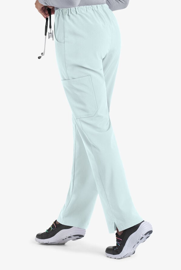 Easy STRETCH Eden Women's 4-Pocket Drawstring Scrub Pants - Blue Frost - 2