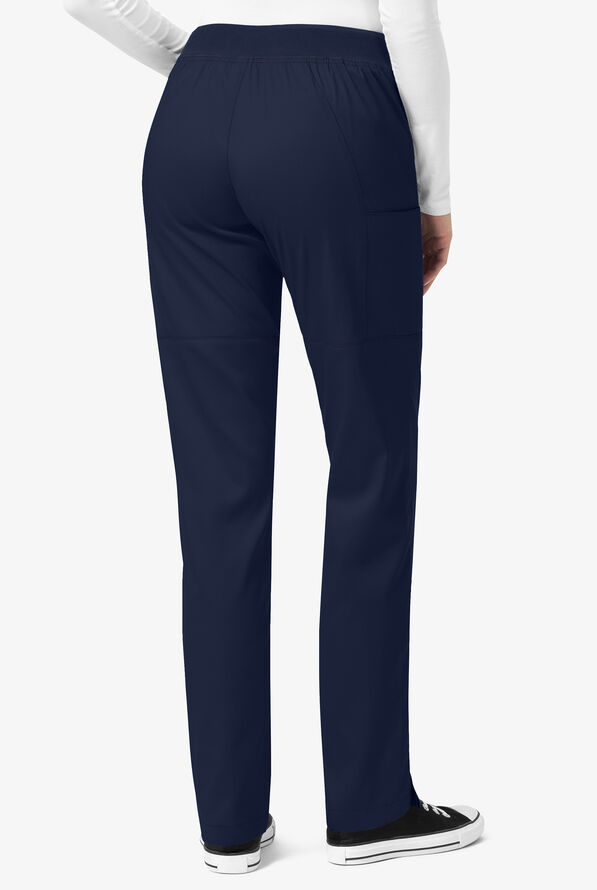 WonderWink PRO Women's 4-Pocket STRETCH Knit Waist Cargo Scrub Pants - Navy - 2