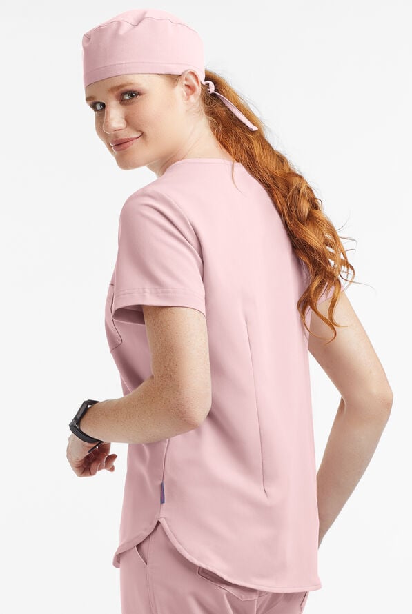 Blusa m&eacute;dica MOVEMENT by Butter-Soft Ceti con cuello en V y 1 bolsillo para mujer - Mauve Shadow - 3