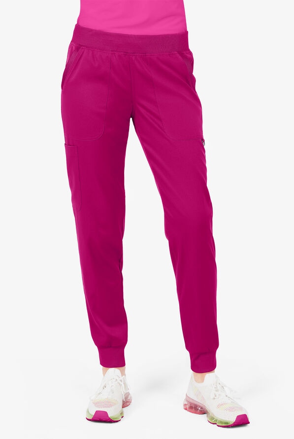 Pantalón médico Bella by Zavate Lillian STRETCH estilo jogger con 5 bolsillos para mujer exclusivo de UA - Raspberry - 1