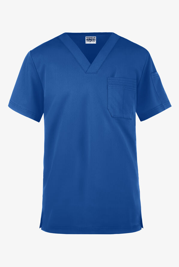 Strictly Scrubs Men's 4-Pocket V-Neck Scrub Top - Royal - 1