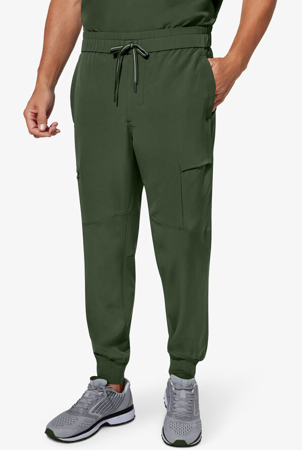 Pantal&oacute;n m&eacute;dico Healing Hands 360 Nolen STRETCH estilo jogger con cord&oacute;n y 6 bolsillos para hombre - Dark Pine - 1