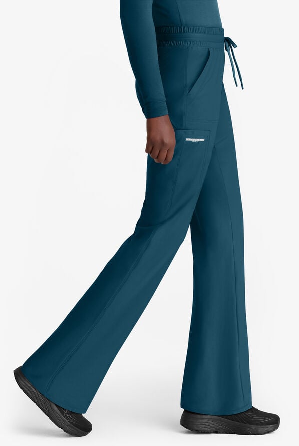 Skechers by Barco Slip-ins Reach Women's 4-Pocket STRETCH Slim Cargo Straight Leg Scrub Pants - Bahama Blue - 4