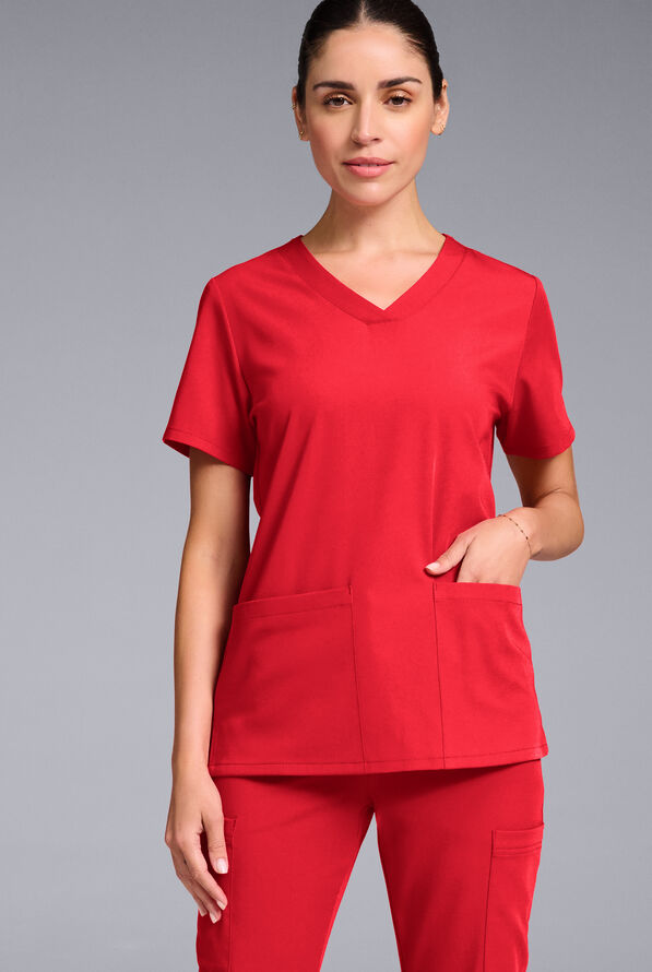 Blusa médica Hypothesis Base con cuello en V y 3 bolsillos para mujer - Hemoglobin - 1